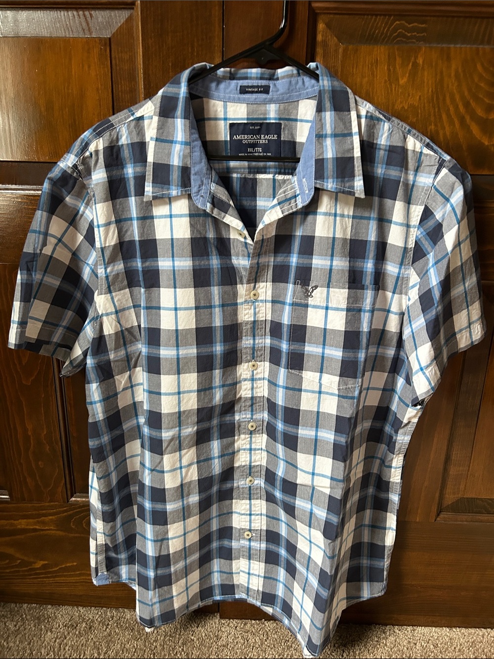American Eagle Outfitters Blue Casual Button Down Shirt